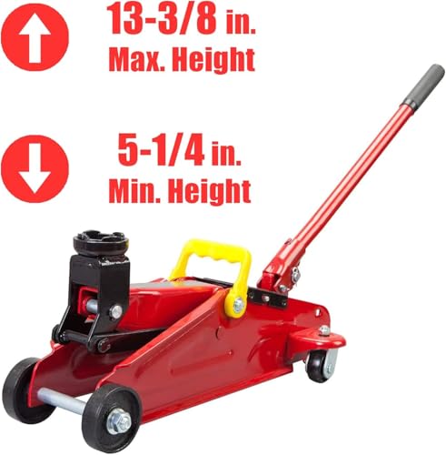 BIG RED Torin Hydraulic Trolley Floor Jack with Storage Case, 1.5 Ton Capacity, Black J906585