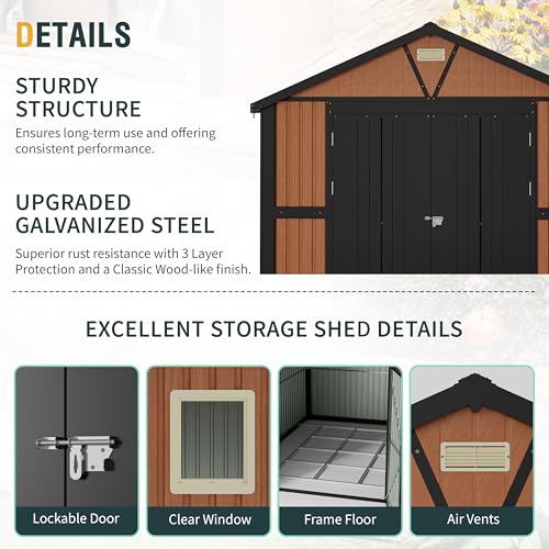 Outdoor Storage Shed 5x3 Ft Metal Steel with Lockable Door N4246