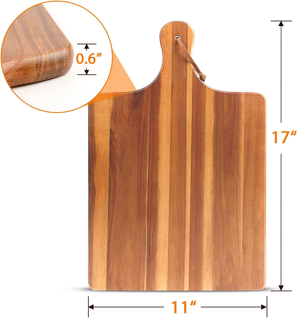 HOMEXCEL Acacia Wood Cutting Board with Handle 17"X11" V832