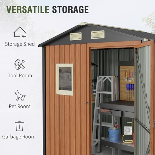 Outdoor Storage Shed 5x3 Ft Metal Steel with Lockable Door N4246