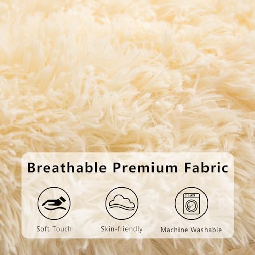 BYBYME Giant Faux Fur Bean Bag Chair for Adults with Filler T1937