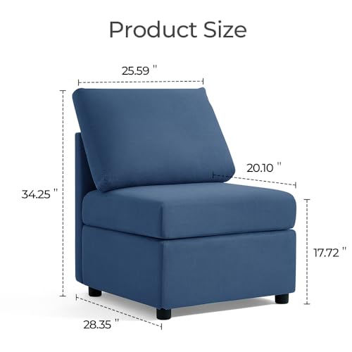 LINSY HOME Modular U Shaped Sectional Sofa with Storage, Blue M8981