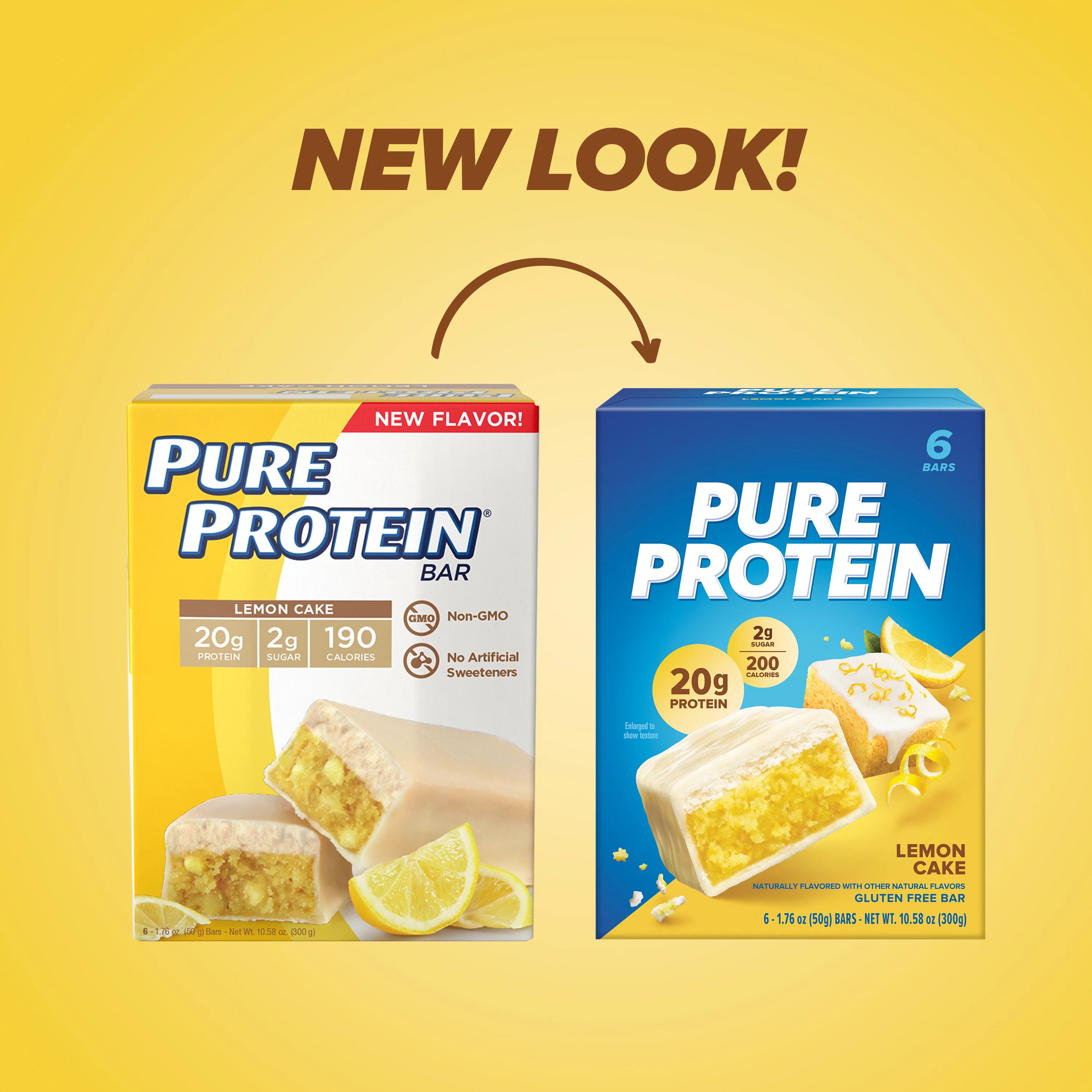 Pure Protein Bars Lemon Cake 20g Protein Gluten Free 6 Ct G6486