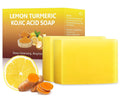 Tamoskiny Lemon Turmeric Kojic Acid Soap Kojic Acid Soap for Hyperpigmentation Skin Soap, Turmeric Soap Bar For Dark Spots, Hand Soap Bar Acne Face Body Bar Deep Cleansing Face Wash (2 Pack)