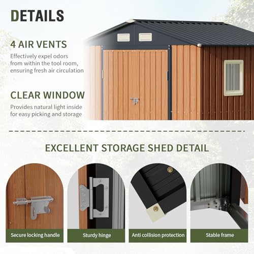 Outdoor Storage Shed 5x3 Ft Metal Steel with Lockable Door N4246