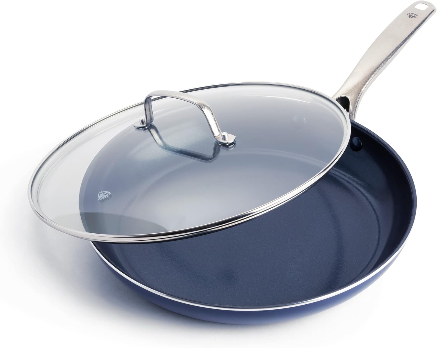 Blue Diamond Diamond Infused Ceramic Nonstick 12" Frying Pan with Lid, PFAS-Free, Oven Safe V747131