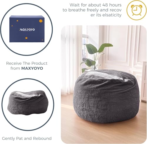 MAXYOYO Giant Bean Bag Chair Bed for Adults, Convertible Floor Sofa G466