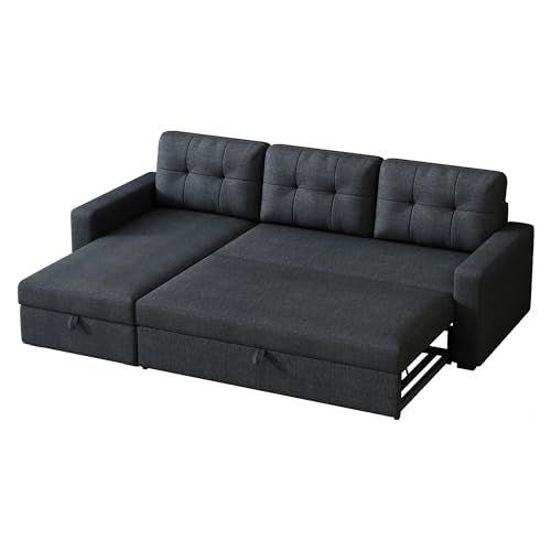 Ball & Cast L-Shape Reversible Sectional Sleeper Sofa Bed with Storage Chaise S803032