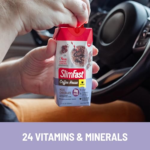 SlimFast Protein Shake, Chocolate, 20g Protein, Meal Replacement, 12 Count R712103