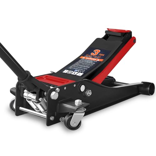 Auto Dynasty 4 Ton Low Profile Floor Jack, Heavy Duty Steel Hydraulic, Yellow B7990