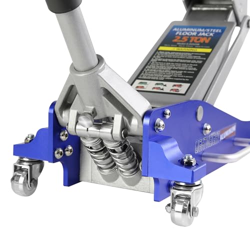 Pvillez Floor Jack, Heavy Duty Hydraulic Low Profile Steel Racing Jack, 2 Ton Capacity Blue H10635