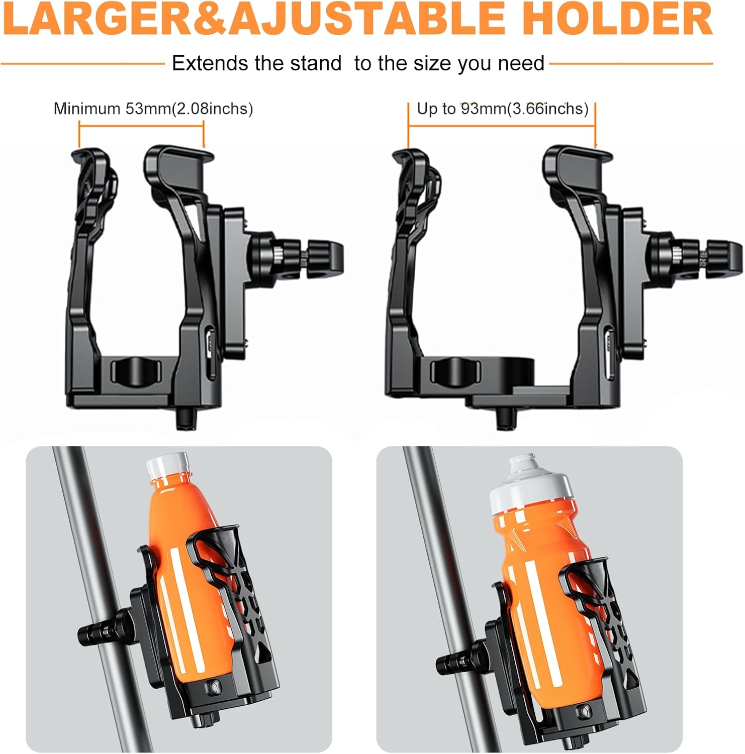Motorcycle Cup Holder with 360° Rotation, Matte Black P473632