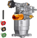 3/4" Shaft Horizontal Pressure Washer Pump - Max 3100 PSI @ 2.5 GPM - Power Washer Pump for Gas Washer - Replacement Pump for Honda, Simpson, Ryobi etc.