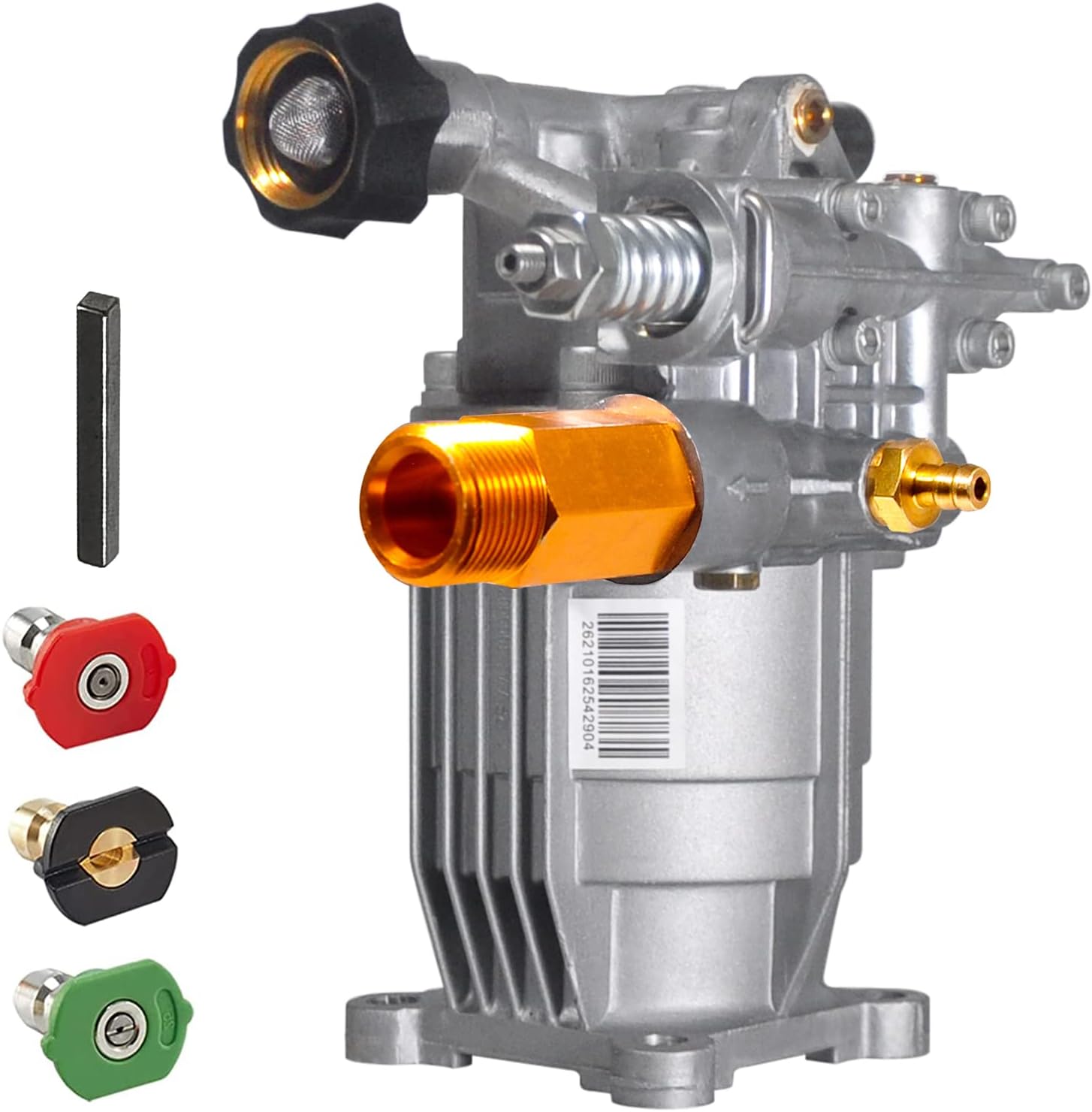 3/4" Shaft Horizontal Pressure Washer Pump - Max 3100 PSI @ 2.5 GPM - Power Washer Pump for Gas Washer - Replacement Pump for Honda, Simpson, Ryobi etc.