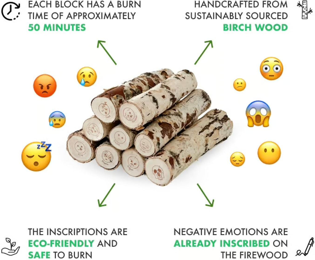 White Birch Logs for Fireplace Decorative, Pack of 6 T43402