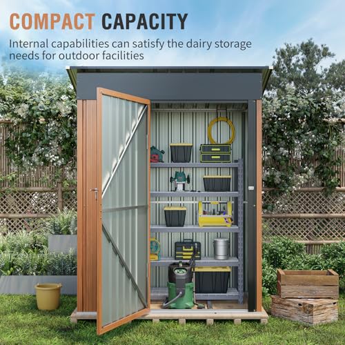 Outdoor Storage Shed 5x3 Ft Metal Steel with Lockable Door N4246