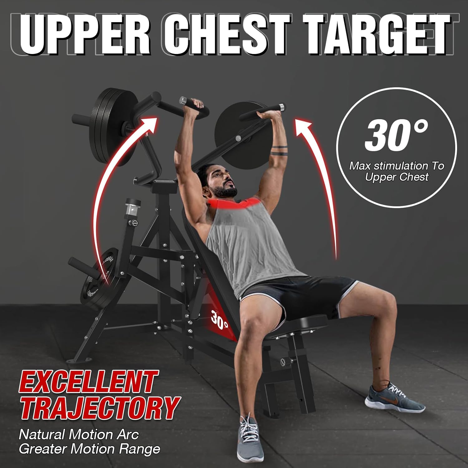GMWD Chest Press Machine with Independent Converging Arms for Home Gym Y4530
