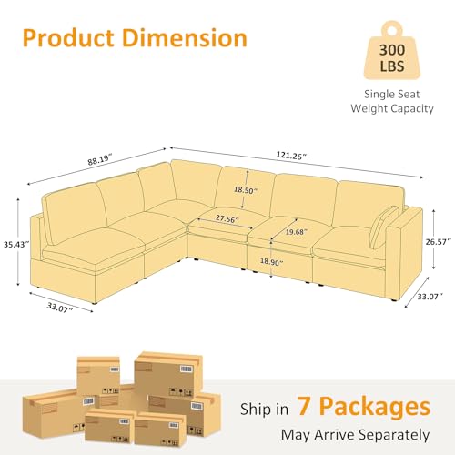 Modular Sectional Sofa with Ottoman for Small Apartments U669203