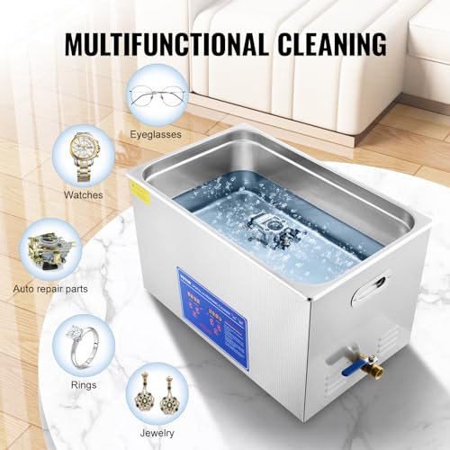 VEVOR 15L Ultrasonic Cleaner 40kHz with Digital Timer and Heater N422