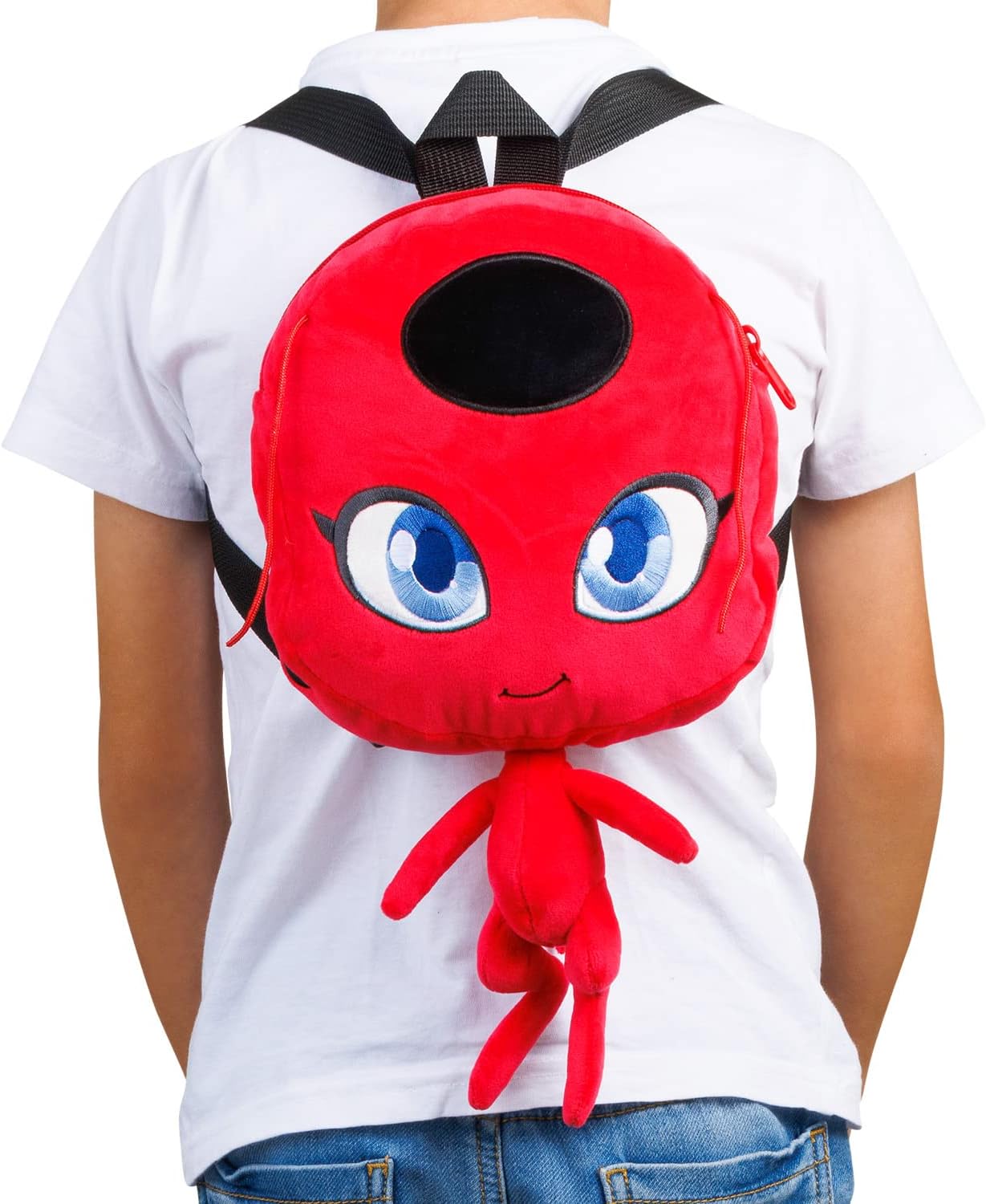 P.M.I. Miraculous Ladybug Plush School Backpack| One of Two 12-Inch-Tall Collectibles | Miraculous Ladybug Toys and Playable Plush Backpacks | Tikki| Miraculous Ladybug Kids’ Toys | Licensed Plush