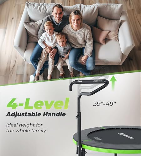 BCAN Foldable Mini Trampoline with Adjustable Foam Handle for Adults X4280