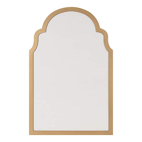 Kate and Laurel Holbrook Glam Framed Arch Fabric Pinboard, 24 x 36, Gold V337