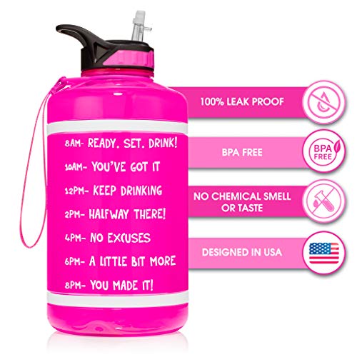 NatureWorks HydroMATE Half Gallon Water Bottle with Straw and Handle 64 oz J8467