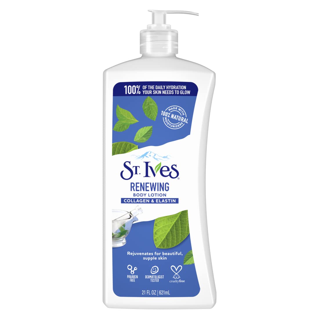 St. Ives Renewing Hand & Body Lotion with Pump, Collagen Elastin, 21 fl oz, 4 Pack D282