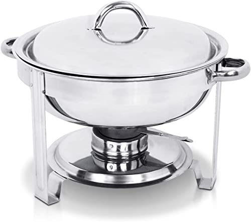 Upgraded 5 Qt Stainless Steel Chafing Dish Set of 2 with Food Pan and Lid H798792
