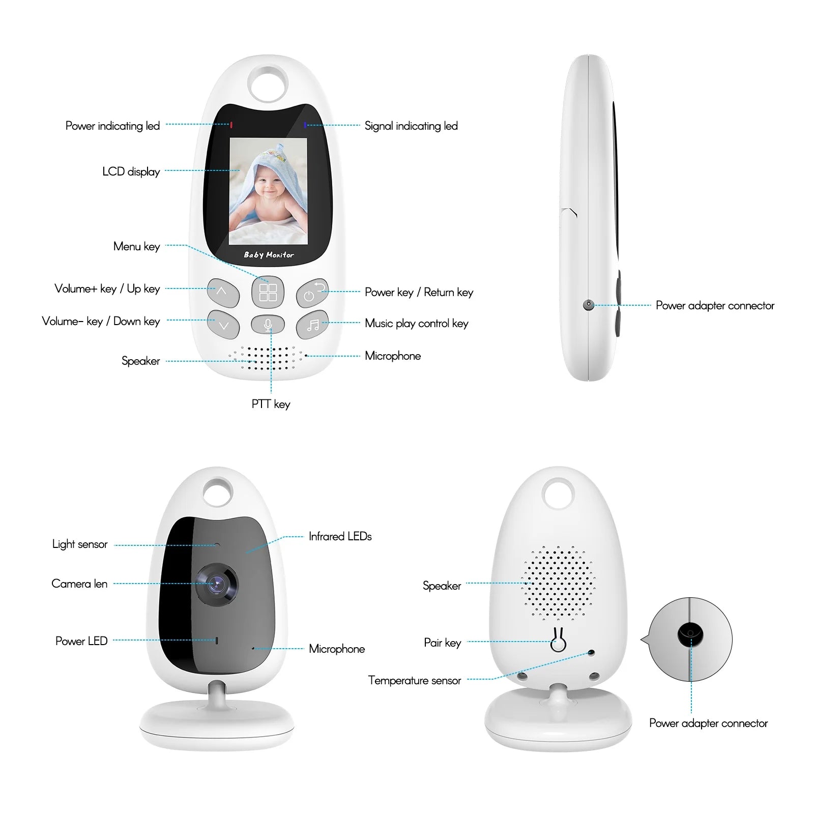 2.0" LCD Wireless Digital Video Monitor with Music D21421