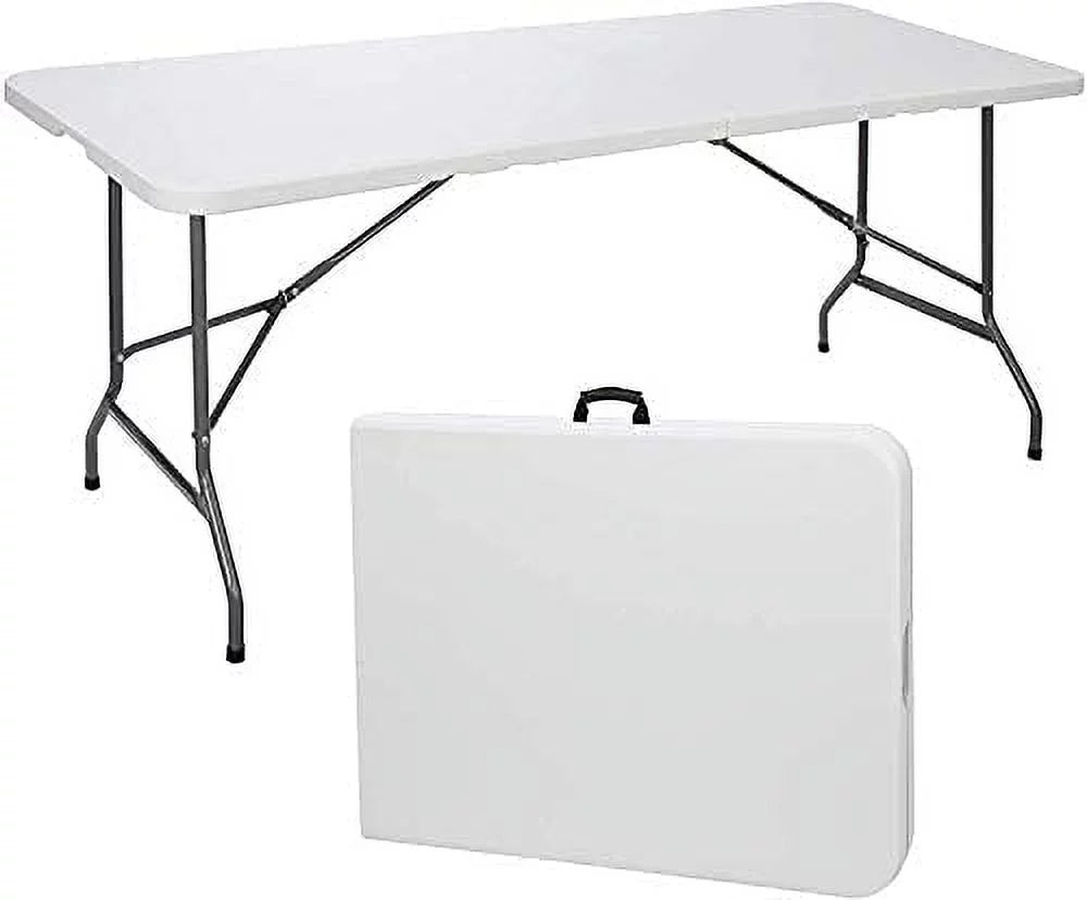 6ft Bi-Fold Folding Table Portable Plastic Indoor Outdoor Picnic Party Dining Camp Table C26995