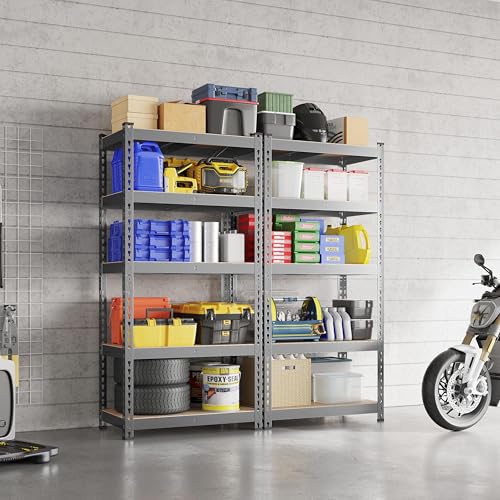 Yaheetech 5-Tier Heavy Duty Garage Shelving Unit, Adjustable Metal Storage Rack, Blue J339478