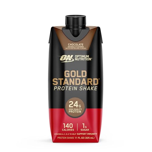 Optimum Nutrition Gold Standard Protein Shake, Chocolate, 11 Fl Oz, 12 Count P897