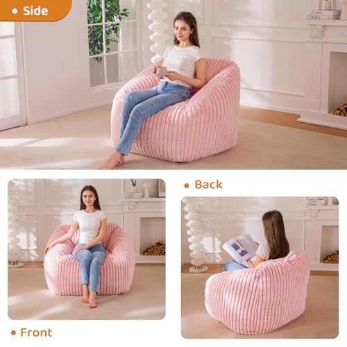 BYBYME Giant Bean Bag Chair for Adults, Floor Sofa, Grey V6052