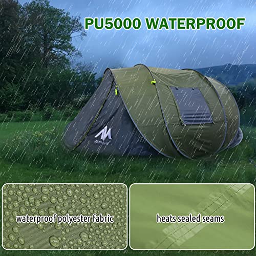 6 Person Pop Up Tent for Camping - AYAMAYA Double Layer Waterproof Instant Family Tent with Vestibule A14694
