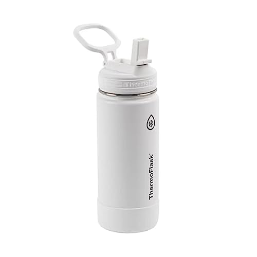 Thermoflask 16 oz Stainless Steel Bottles, 2-Pack (White/Blue) V359