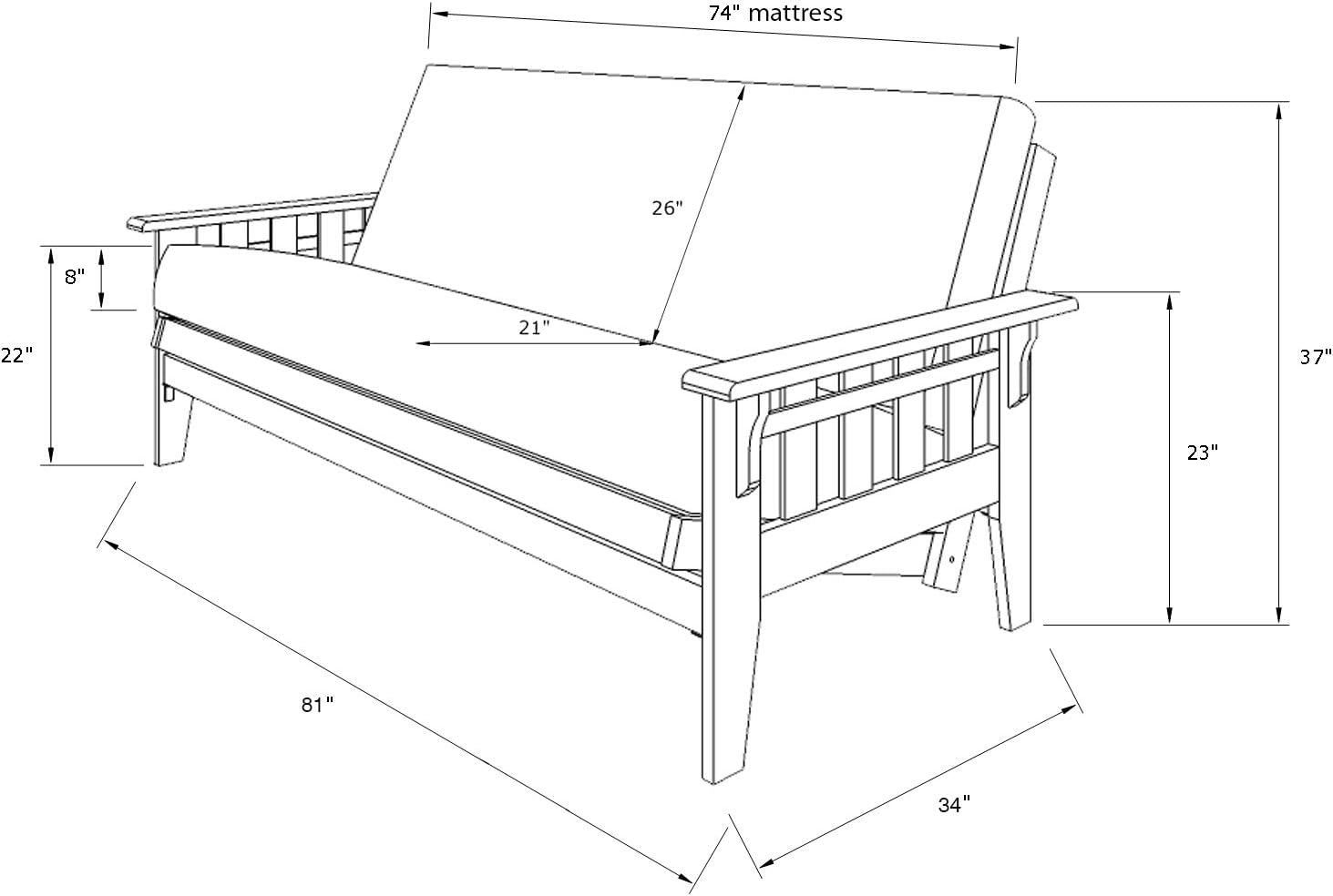 Kodiak Furniture Tucson Full Size Futon Set N2135
