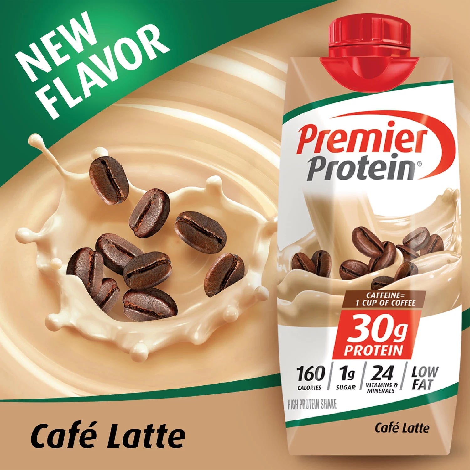 Premier Protein Café Latte High Protein Shake, 11 fl oz, 15 Pack N7345