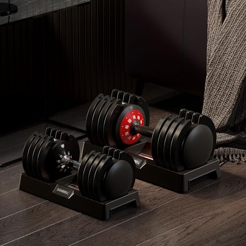 SogesPower Adjustable Dumbbells 5LB to 110LB with Anti-Slip Metal Handle for Home Gym S1488