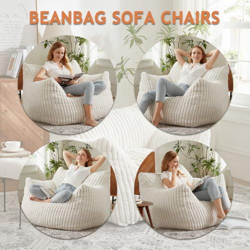 Giant Bean Bag Chair with Filling and Armrests for Adults Teens P241564