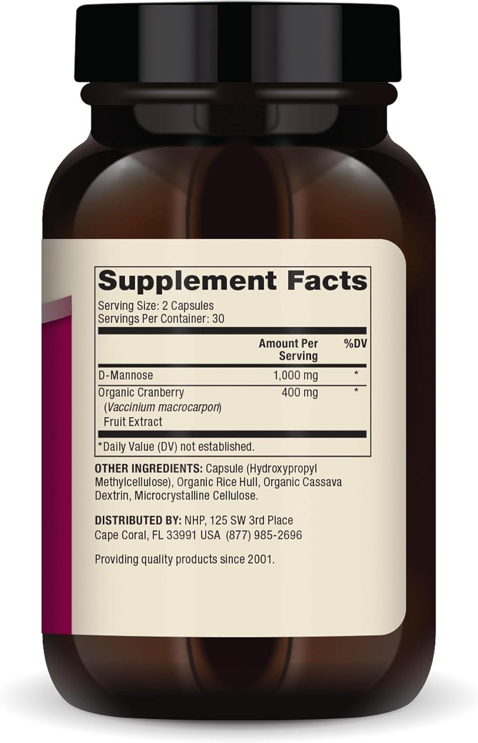 Dr. Mercola D-Mannose and Cranberry Extract, 60 Capsules, Urinary Tract Support I36470