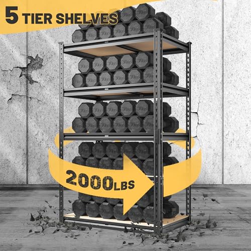 REIBII Storage Shelves 6 Tier Heavy Duty Metal Shelving, Adjustable, 2250LBS A7728