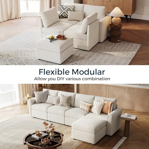 LINSY HOME Modular U Shaped Sectional Sofa with Storage, Blue M8981