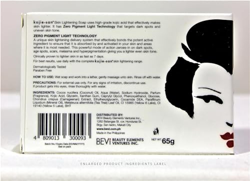 Kojie San Skin and Body Soap with Kojic Acid, Coconut & Tea Tree Oil, 135g A350