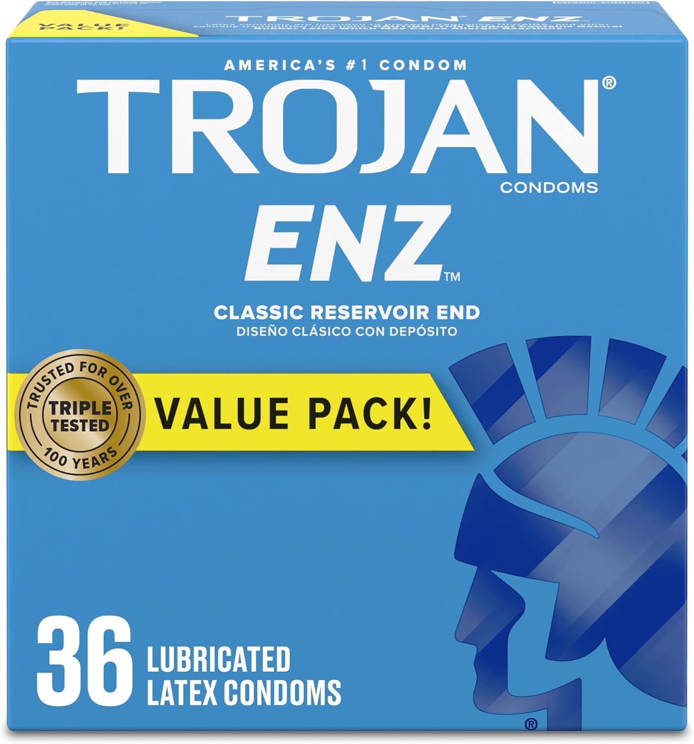 TROJAN ENZ Lubricated Condoms, Latex, 36 Count H473