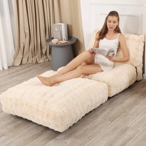 Comfy Lazy Floor Sofa Bean Bag Chair for Adults, Brown B5496