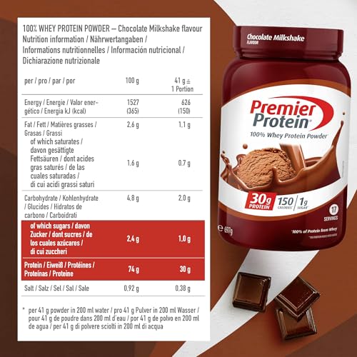 Premier Protein Powder, Vanilla Milkshake, 30g Protein, 17 Servings V9109