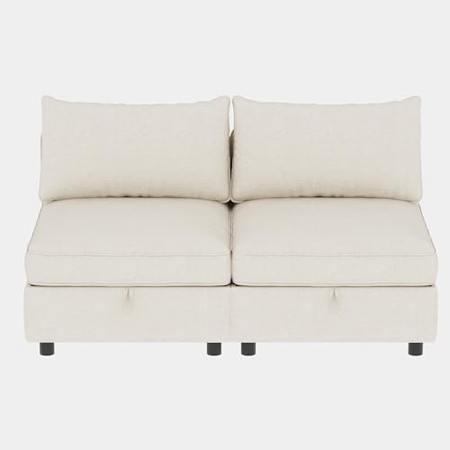Oversized Modular Sectional Sofa with Movable Ottomans, U-Shaped Chenille J2923