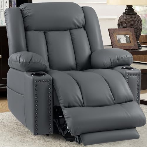 Large Power Lift Chair Recliner for Elderly with Heat and Massage, Dark Brown W500