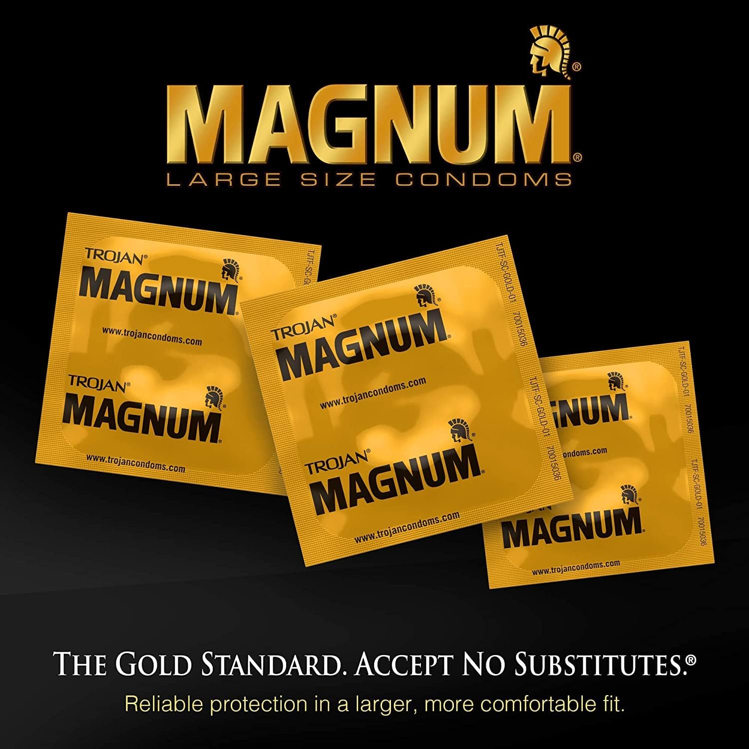 Trojan Magnum XL Lubricated Latex Condoms, 12 ct, Pack of 6 W3704